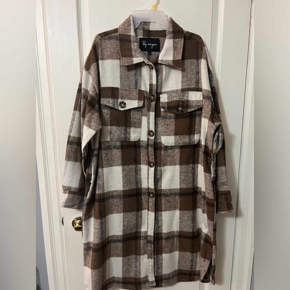 Cozy Brown Plaid Shacket Jacket - Lulus